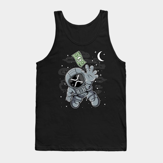 Astronaut Reaching Ripple XRP Coin To The Moon Crypto Token Cryptocurrency Blockchain Wallet Birthday Gift For Men Women Kids Tank Top by Thingking About